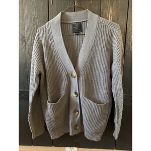 love for humanity Couture Size XS Grey Knit Button Up Sweater Y2K Pockets Grey